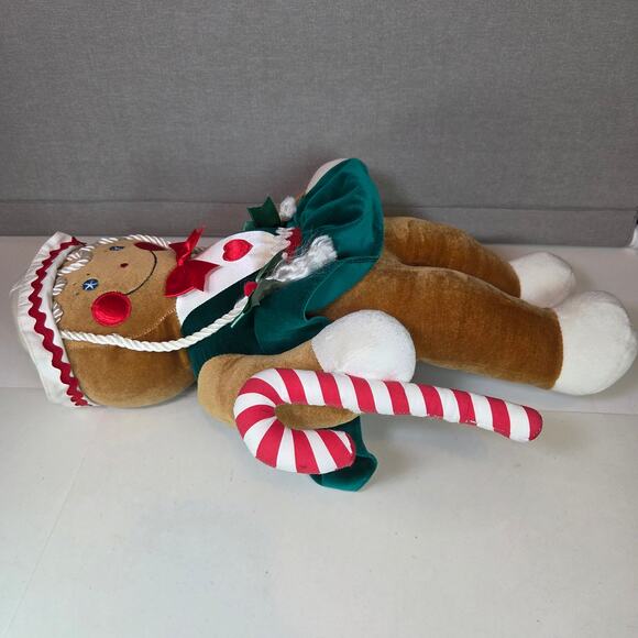 1990 Target Gingerbread Girl Plush Doll w/ Candy Cane 22" Commonwealth Toy - Picture 3 of 10